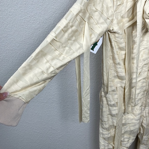 NWT Tipsy Elves Mummy Costume Onesie Jumpsuit Cream Halloween Hooded Sz M - Picture 7 of 15